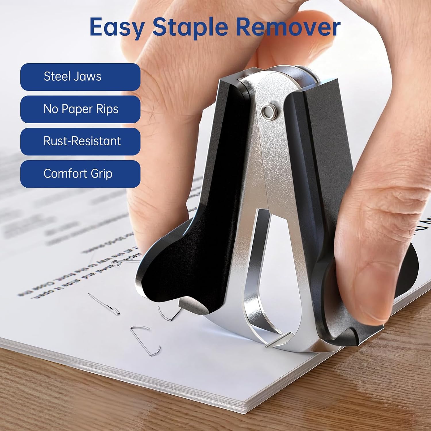 Metal Stapler Heavy Duty - 50 Sheet Capacity with 2000 Pieces 1/4", 5/16" Staples and Staple Remover, No Jam, Non-Slip, Stapler Heavy Duty for Desk, Classroom and Office, Black - Image 6