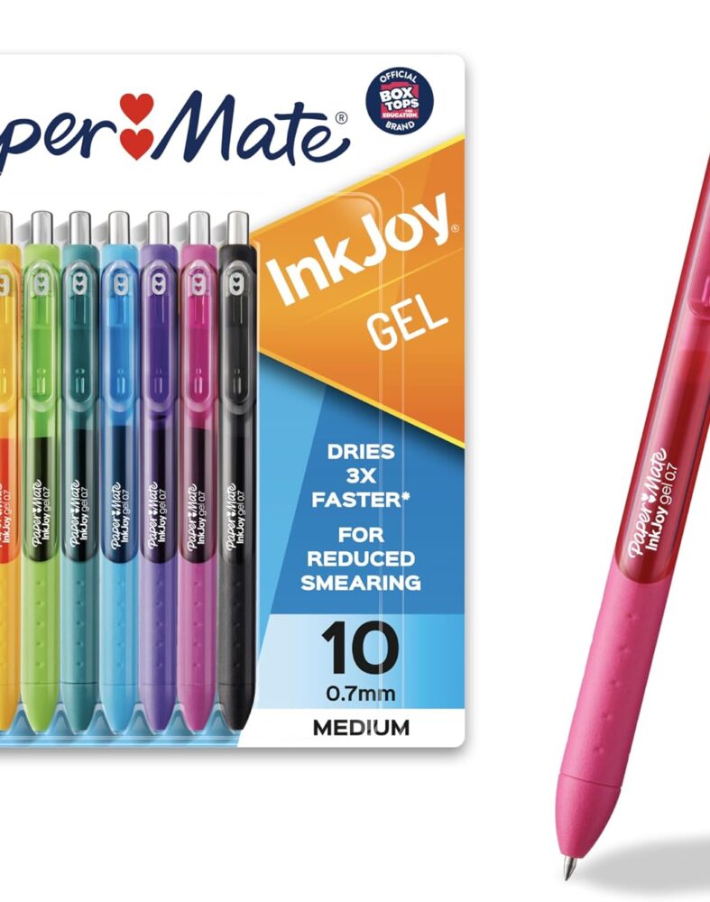 Paper Mate InkJoy Gel Pens, Medium Point, 10 Count - Teacher Supplies, Writing, Journaling, Back to School